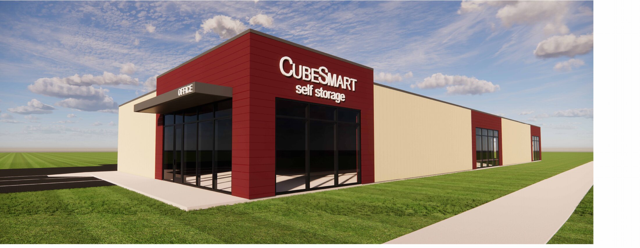 Conceptual exterior rendering of the future North Akron Storage facility